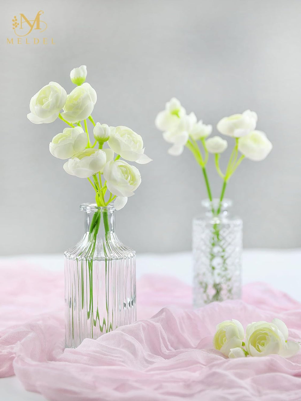 32Pcs Ivory White Ranunculus Artificial Flowers for DIY Home Wedding