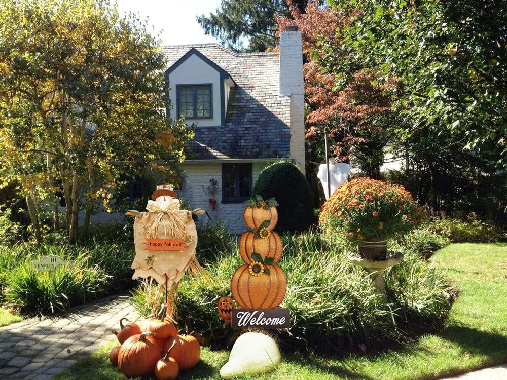 38.4"H Metal Pumpkin Garden Stake Fall Decoration Outdoor Welcome Yard Sign