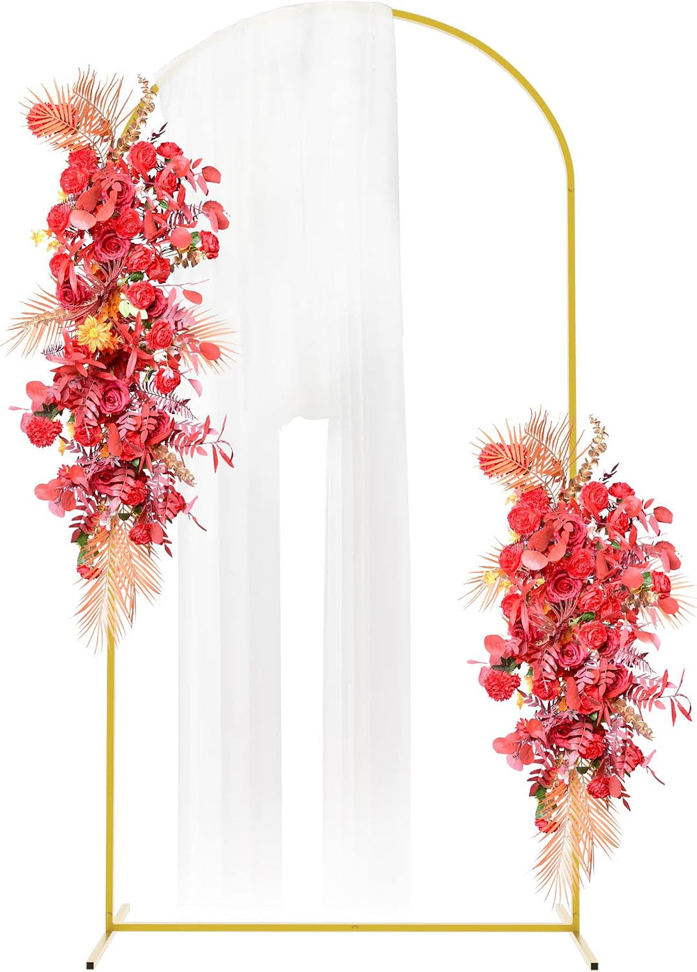 Fomcet Metal Arch Backdrop Stand Gold 7.2x4ft Balloon Wedding Arched Stand