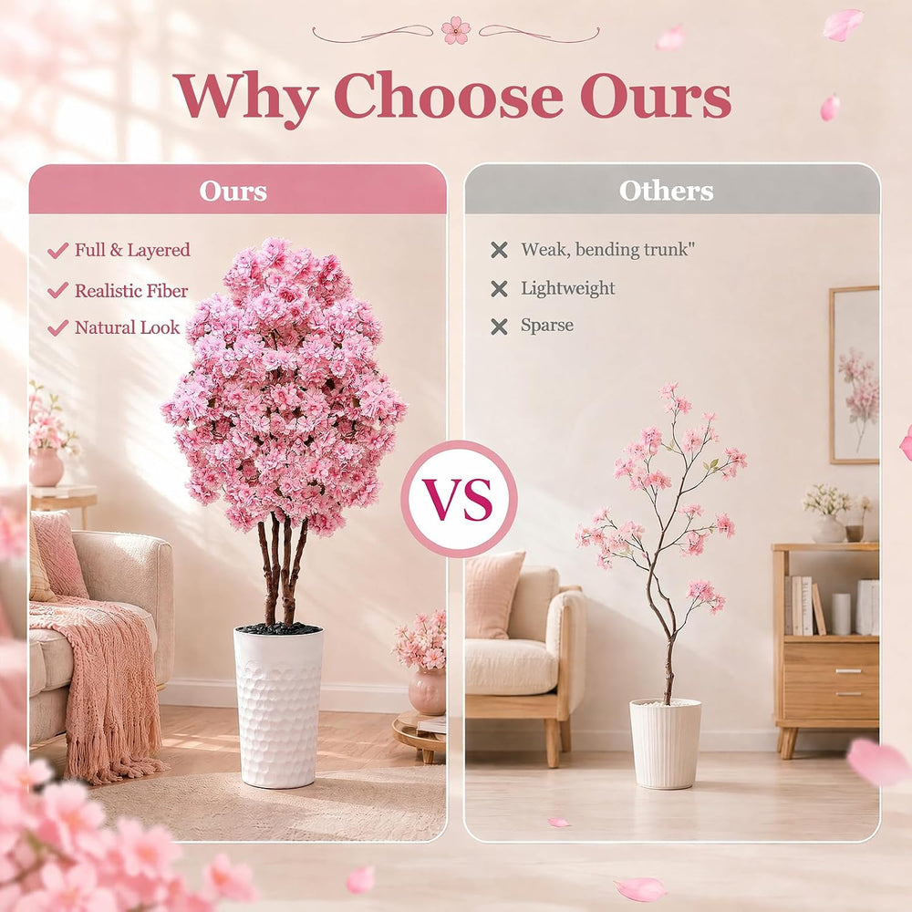 Artificial Cherry Blossom Tree 5FT - Fake Flower Tree Indoor Outdoor