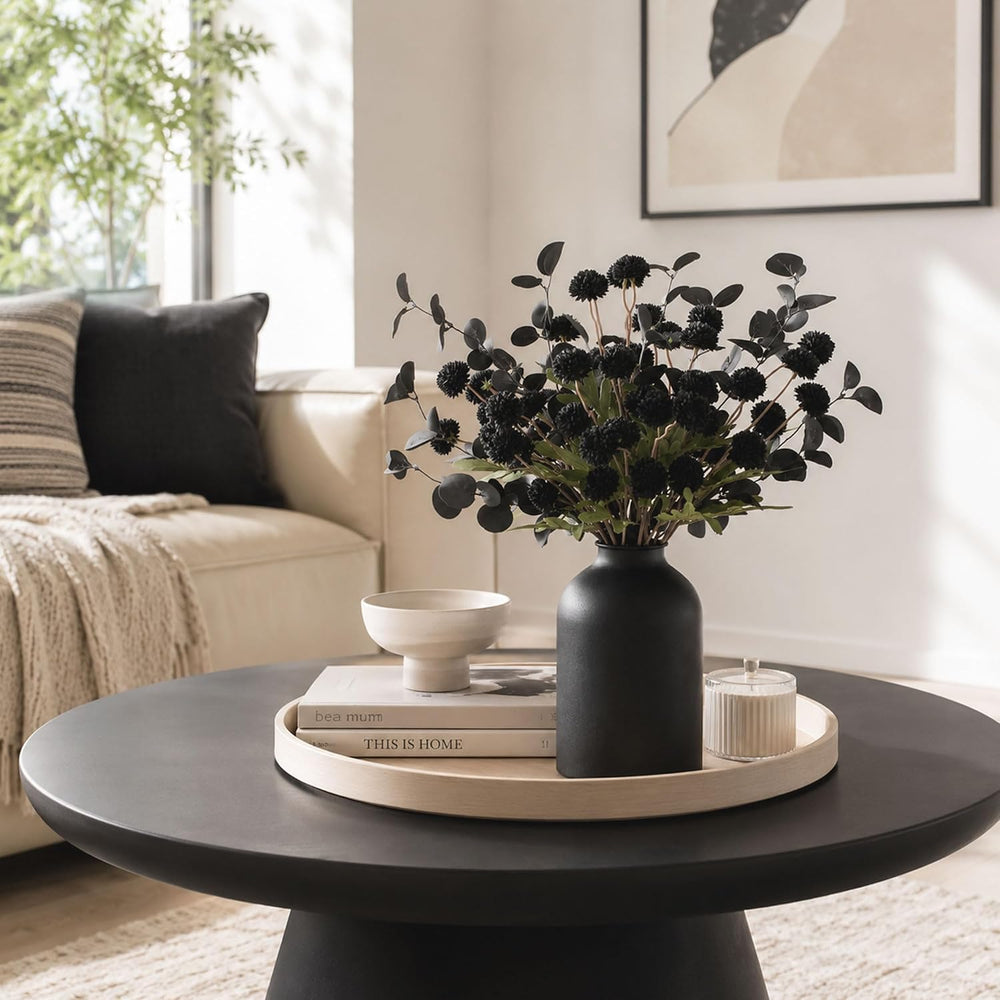 BLOSMON Black Flowers Artificial for Halloween Dining Table Centerpieces