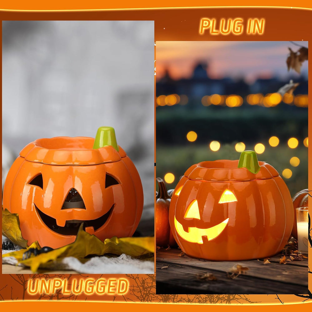Glooglitter Halloween Pumpkin Wax Warmer Electric Candle Melts Gifts