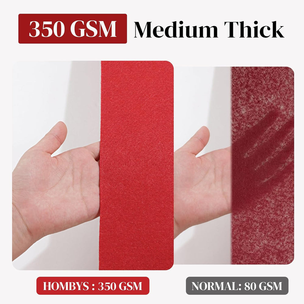 HOMBYS 350 GSM Red Carpet Runner for Party and Events, 2.6 x 20 ft Non-Slip A...