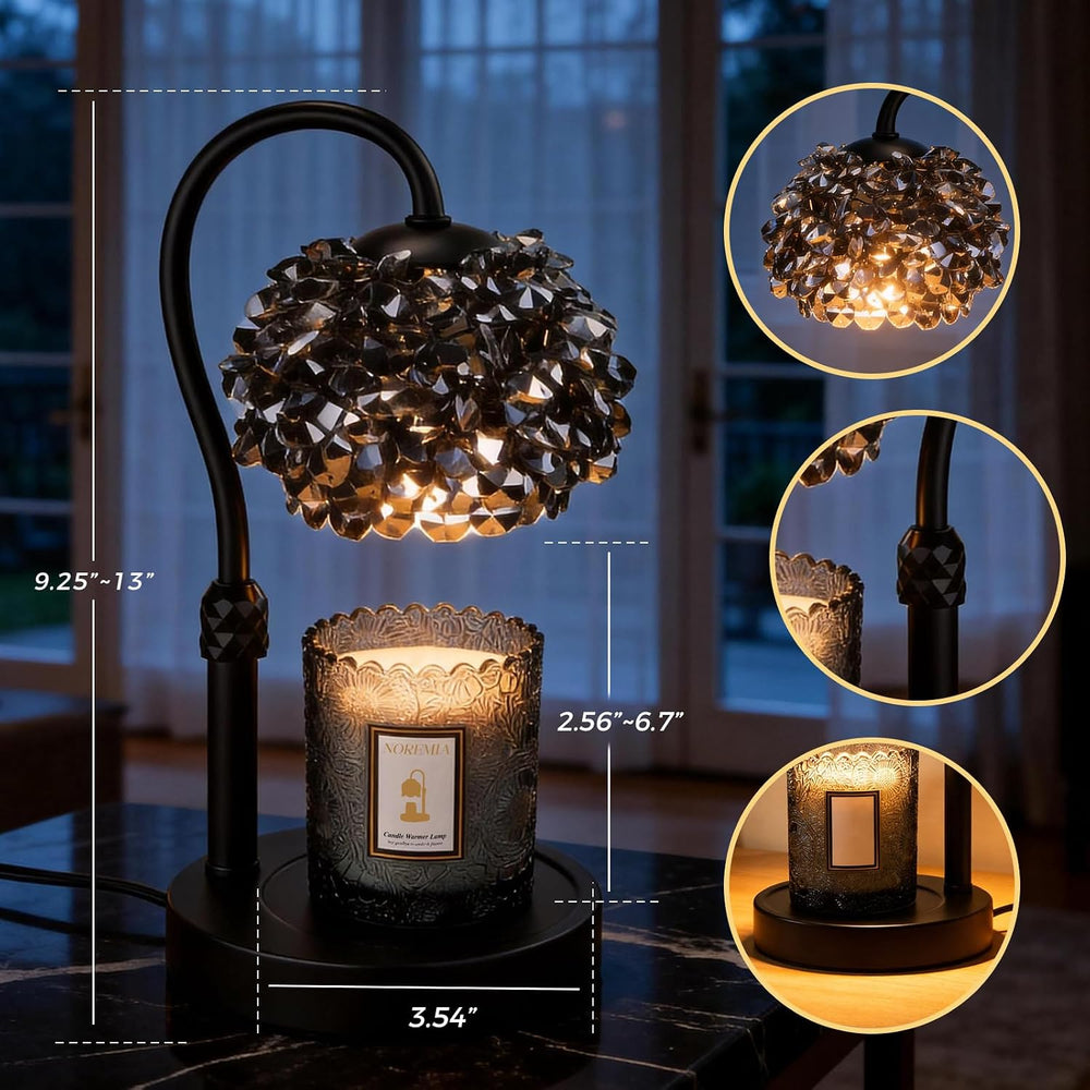 Luxury Crystal Candle Warmer Lamp with Timer & Dimmer