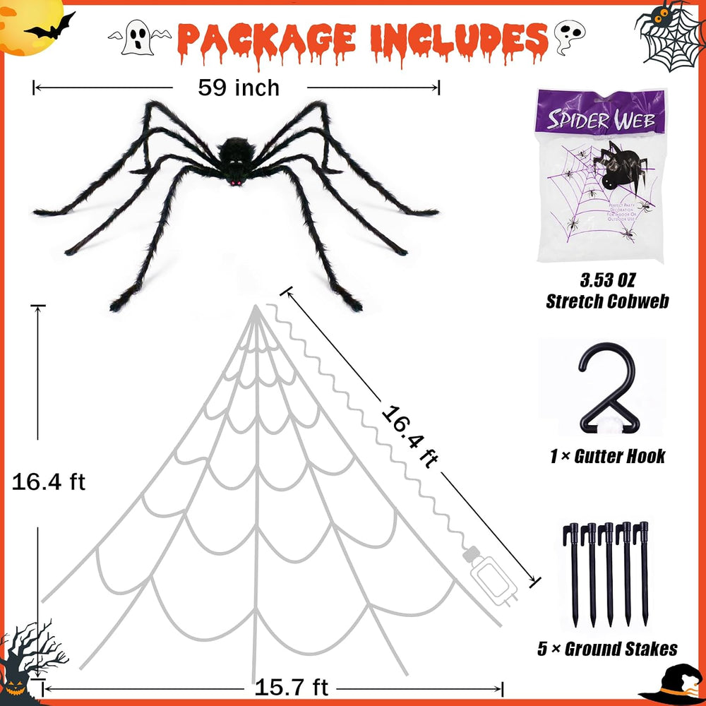 Halloween Spider Web Decoration 250 LED Halloween Decorations Outdoor