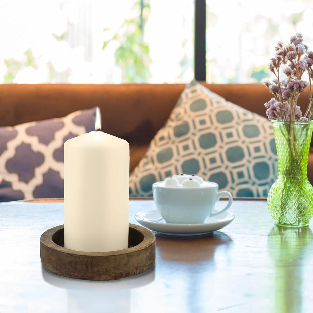 Stonebriar Unscented Pillar Candles – 65 Hour Burn Time, Long-Lasting Wax Can...
