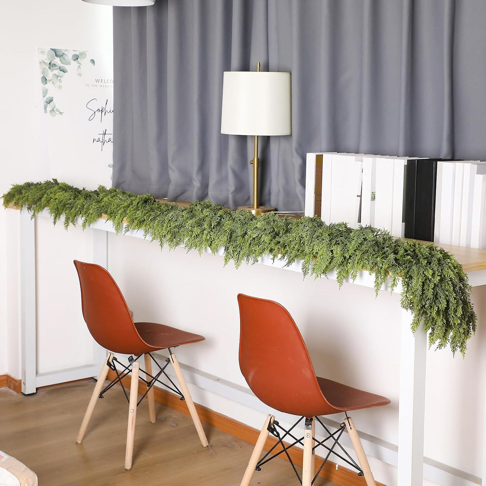 1 Pcs 15ft Christmas Artificial Cedar Garland Realistic