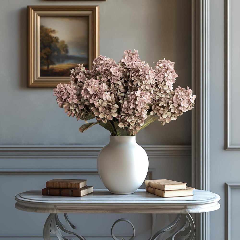 Fake Flowers Hydrangea Silk Flowers with Stems,Brown Flowers Fall Hydrangea A...