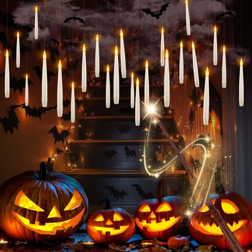 fclayvts 36PCS Floating Candles with Wand Remote,Magic Hanging Taper Candle