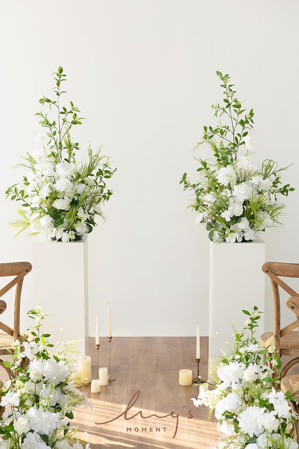 Ling's moment Large Free-Standing Flowers, Wedding Arch, 36", 2pcs, ...