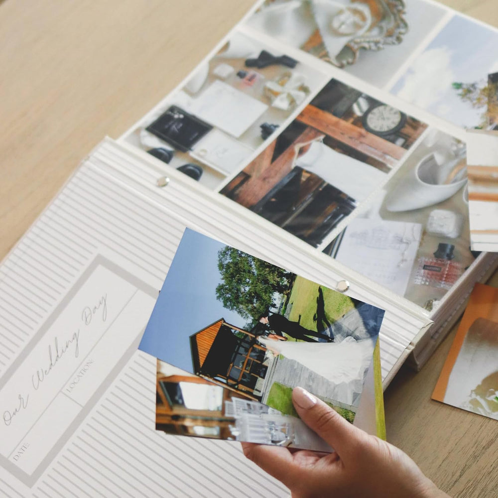 Wedding Photo Album for 400 4x6 Pictures - Large Linen Picture Scrapbook