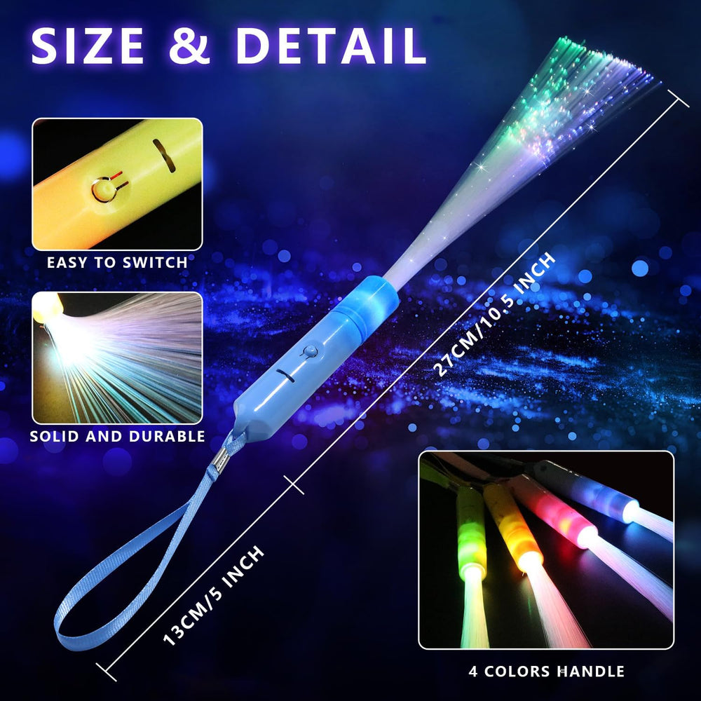 Fiber Optic Wand Glow Sticks Lights,48 Pcs Fiber Optic Wand LED