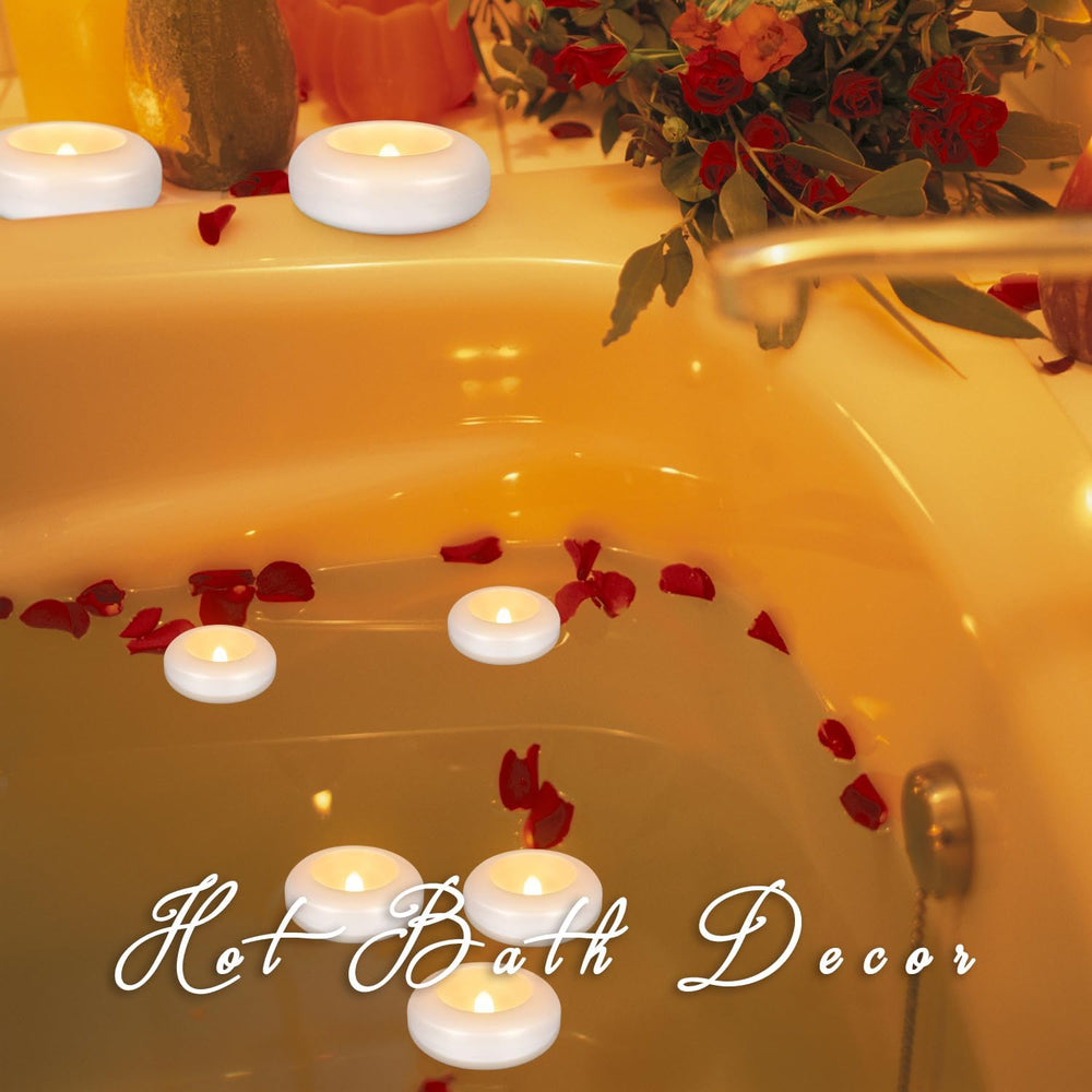 Flameless LED Floating Candles, 48 Pack 3" Waterproof Water Activated Ca...