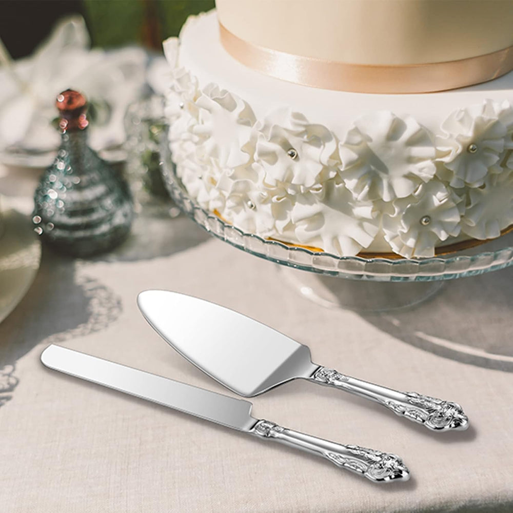 KEAWELL Gorgeous 18/10 Wedding Cake Knife & Server Set (Silver)