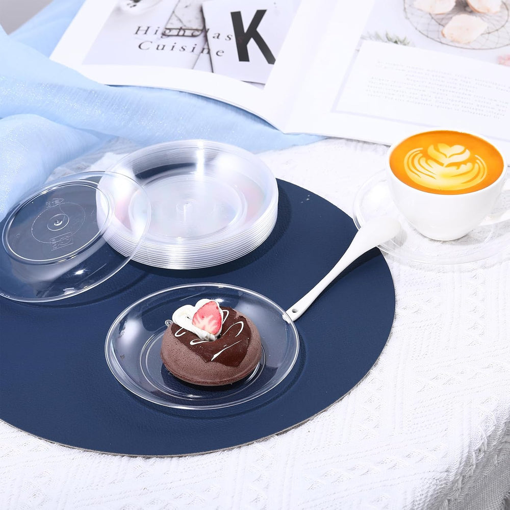Zopeal 250 Pcs 5 Inch Plastic Dessert Plates Bulk Disposable Small Clear Appe...
