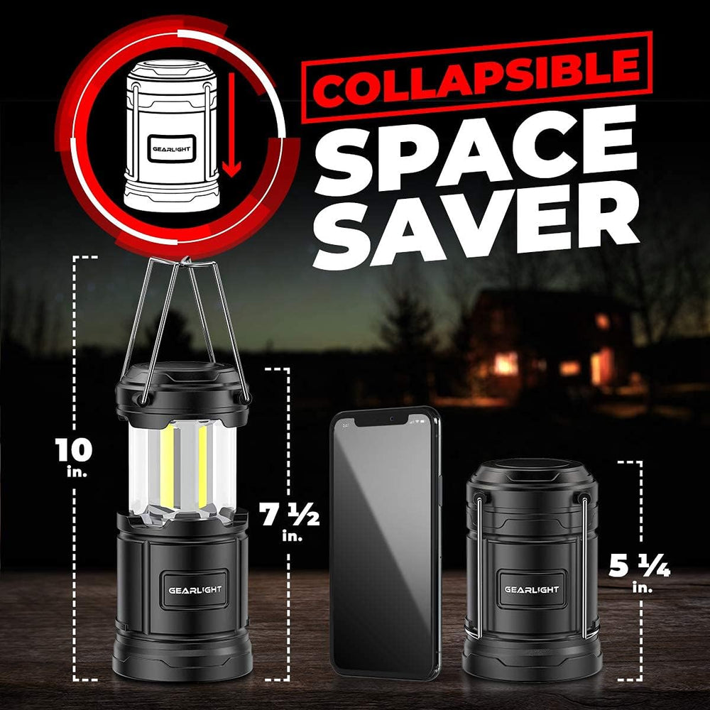 GearLight Camping Lantern - 2 Portable LED Battery Powered Lantern with Magne...