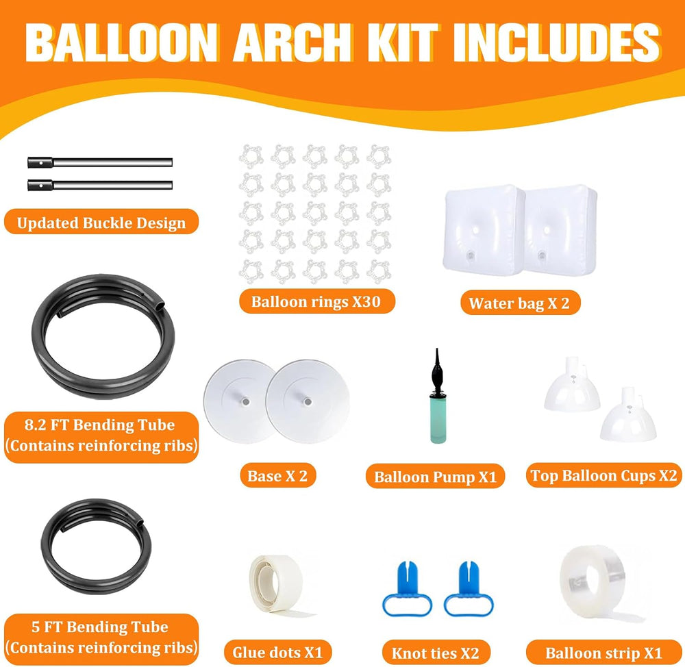 Balloon Arch Stand for Party Decoration 9.2FT & 6FT - Black