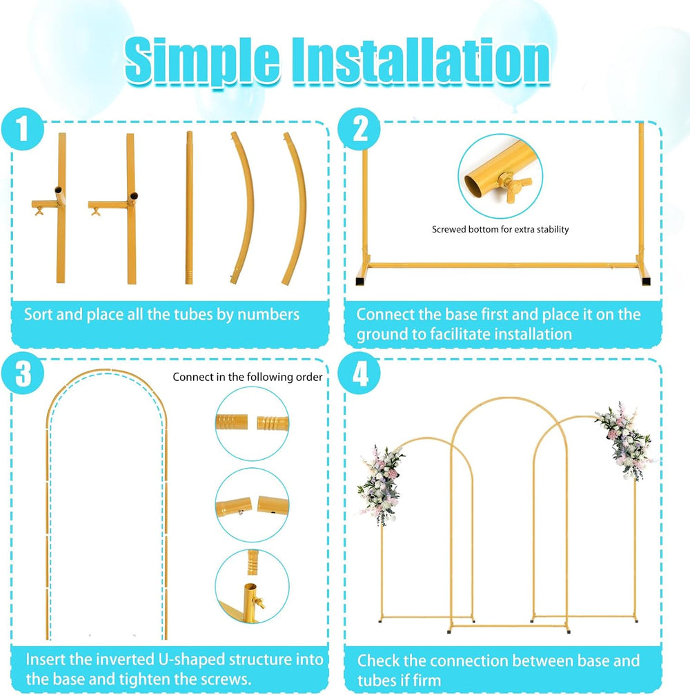 7.2FT Arch Backdrop Stand and Blue Cover Set,Balloon Arch Stand