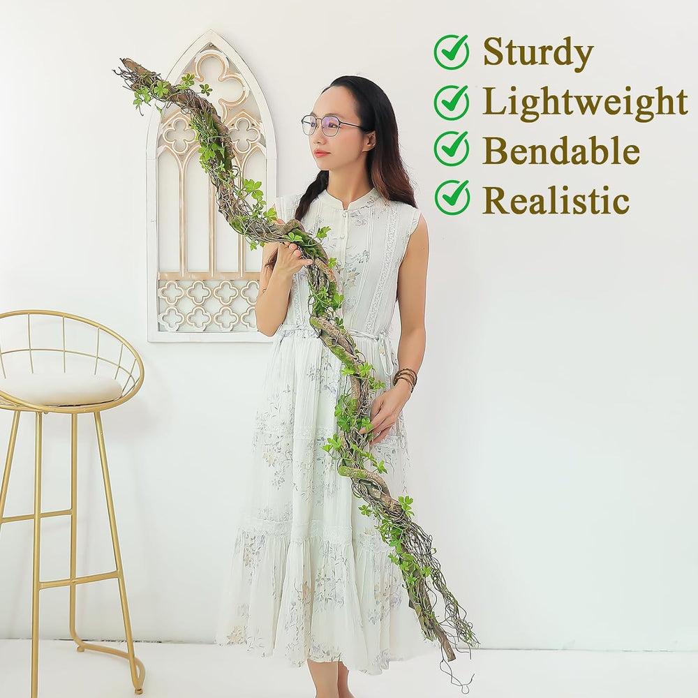 69" Faux Leaf Grapevine Moss Tree Branch Halloween Garland Decor