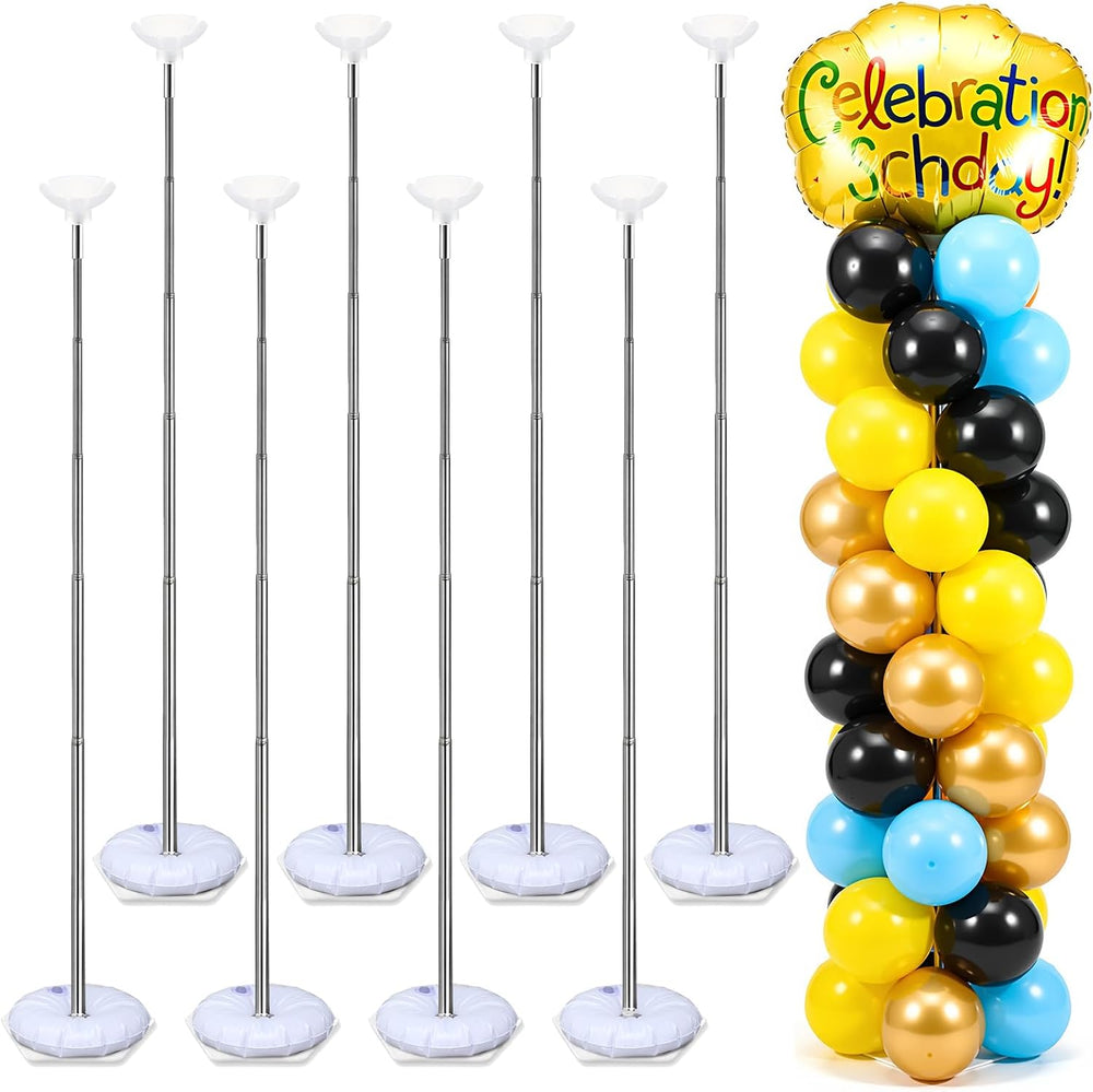 Hicarer 8 Sets Balloon Column Stand Kit, 7ft, Classic Metal