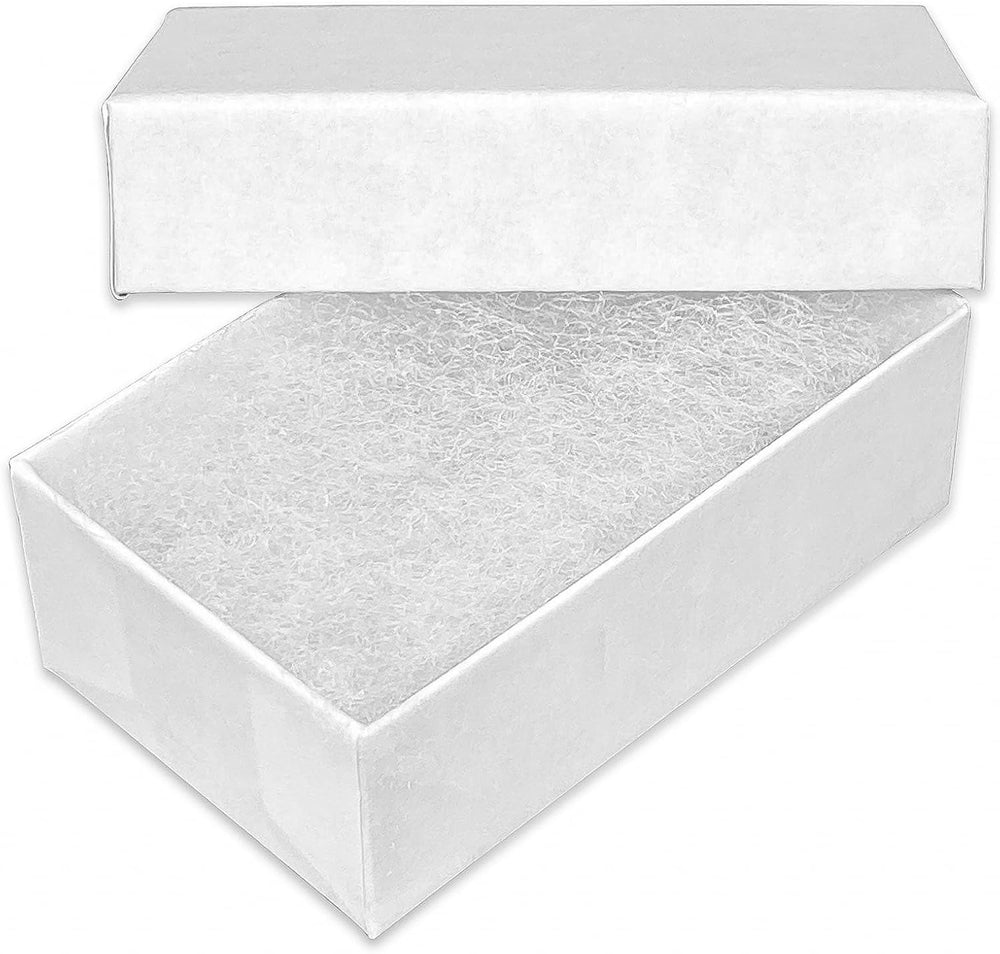 TheDisplayGuys 100 Cardboard Jewelry Gift Boxes with Inserts - Matte White