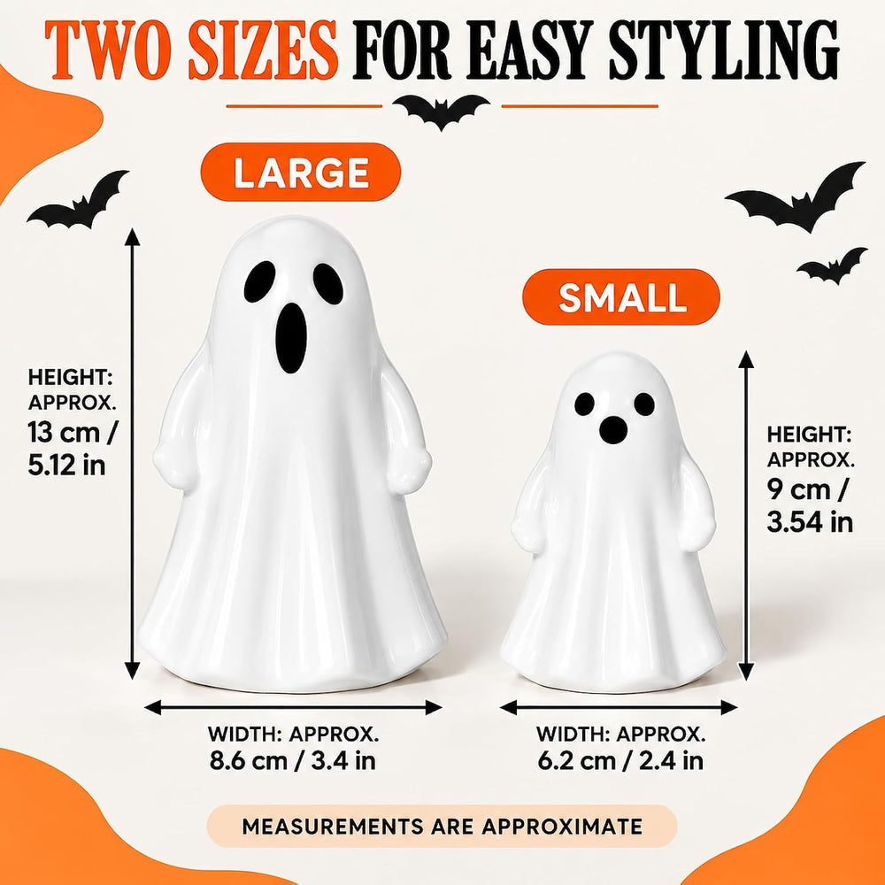 Leinuosen 6 Pcs Halloween Decorations Indoor Ceramic Ghost Figurines Decor