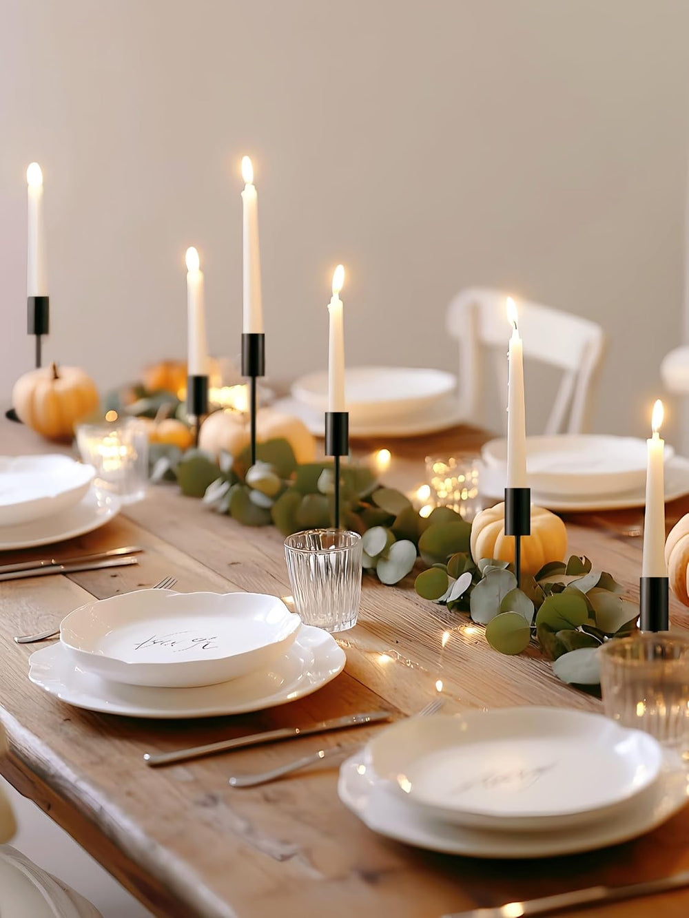 Black Candlestick Holders, Set of 15,Modern Minimalist Taper Candle Holders