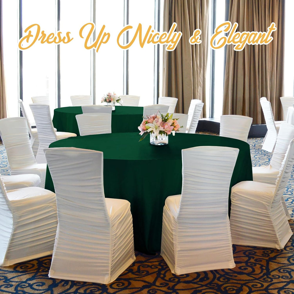 BRILLMAX 6 Pack Hunter Green Round Tablecloths 70 Inch for 30"-48" ...