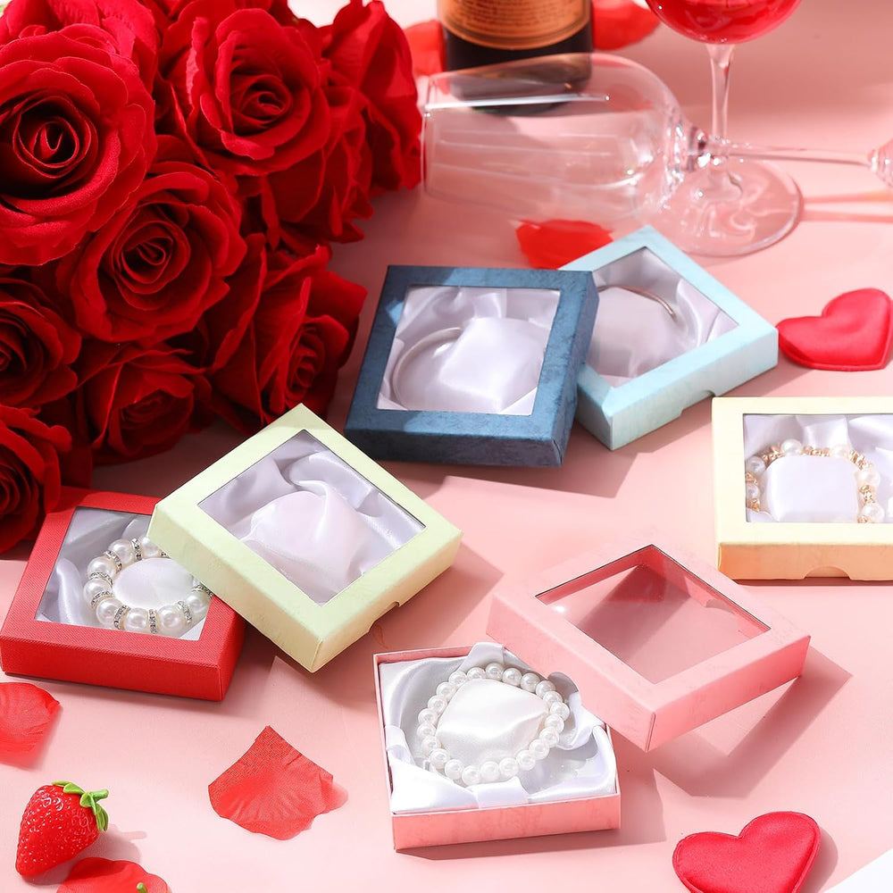 Yeaqee 96 Pcs Jewelry Gift Boxes Bulk, 3.5 in Square Cardboard
