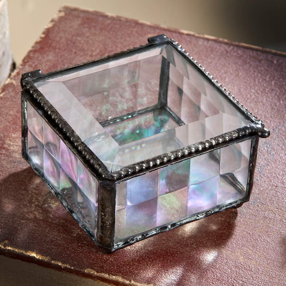 J Devlin Personalized Confirmation Glass Keepsake Box, Clear Cube