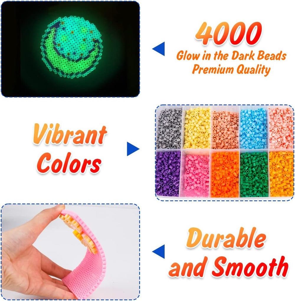 Meland Fuse Beads Kit, 5MM 24000 Beads in 24 Colors,Craft Gift for Age 5-12