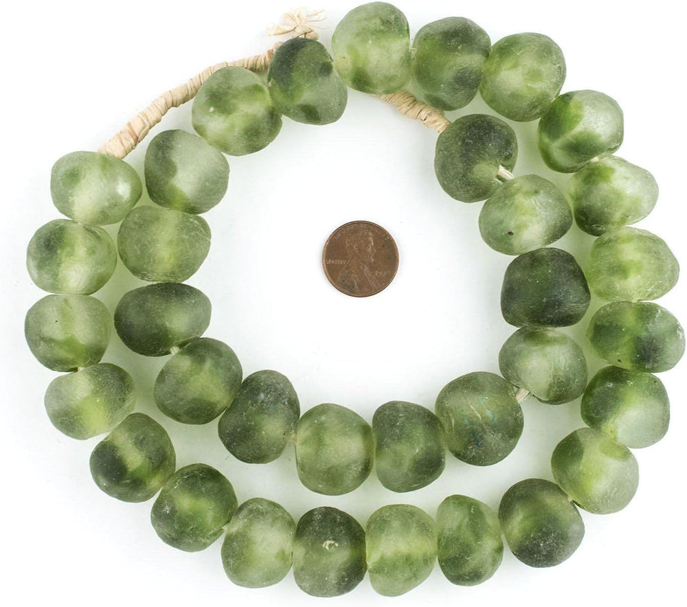 Jumbo Recycled Glass Beads, 21–25mm – African Sea Glass for Wall Hangings, Co...