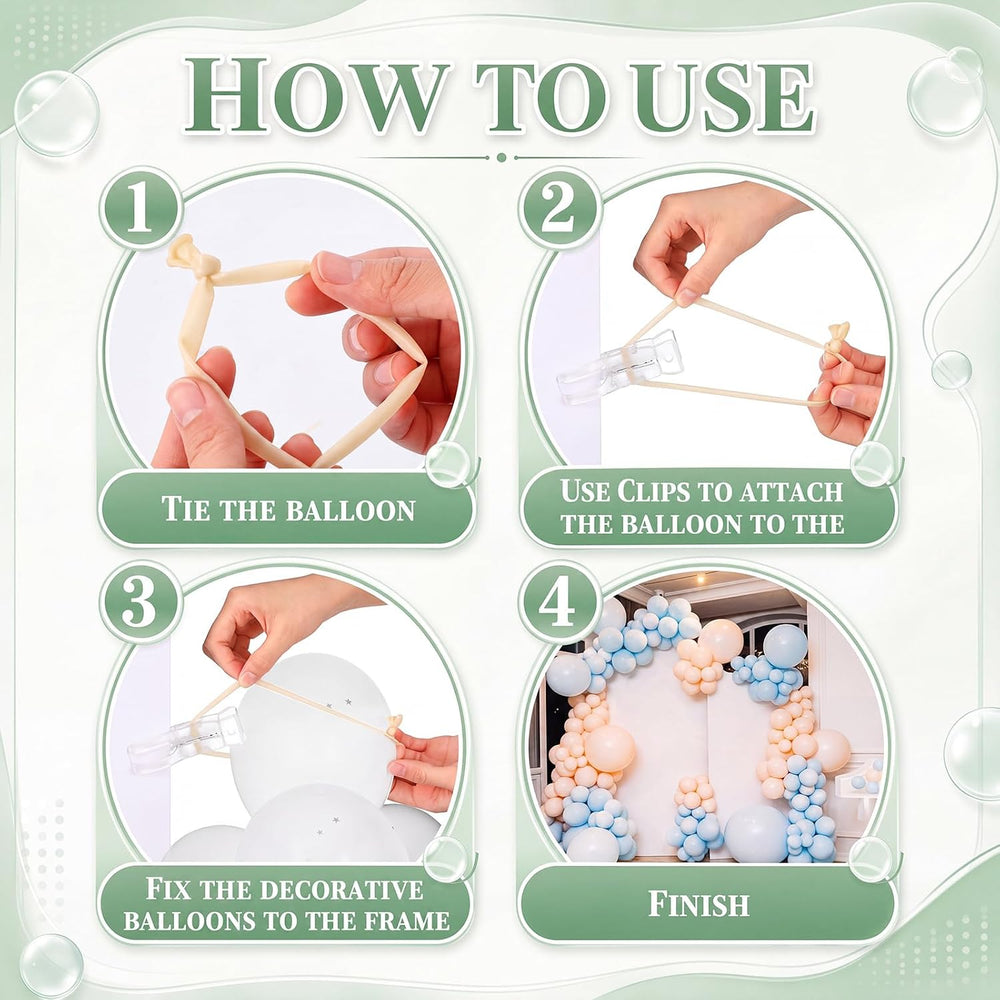 40 Pack 3.5 Inch Balloon Arch Clips 100 Pcs 260 Long Balloons Kit