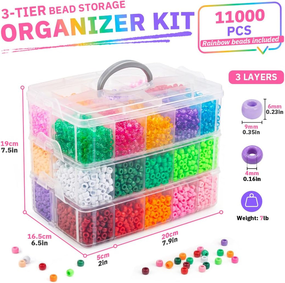 novelinks 11000Pcs Pony Beads Bulk 30 Colors for Kandi Bracelets Making