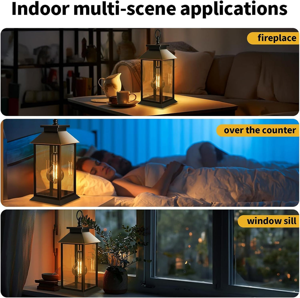 2 Pack Solar Lanterns Outdoor, Hanging Glass Solar Lights Waterproof, Dual Po...