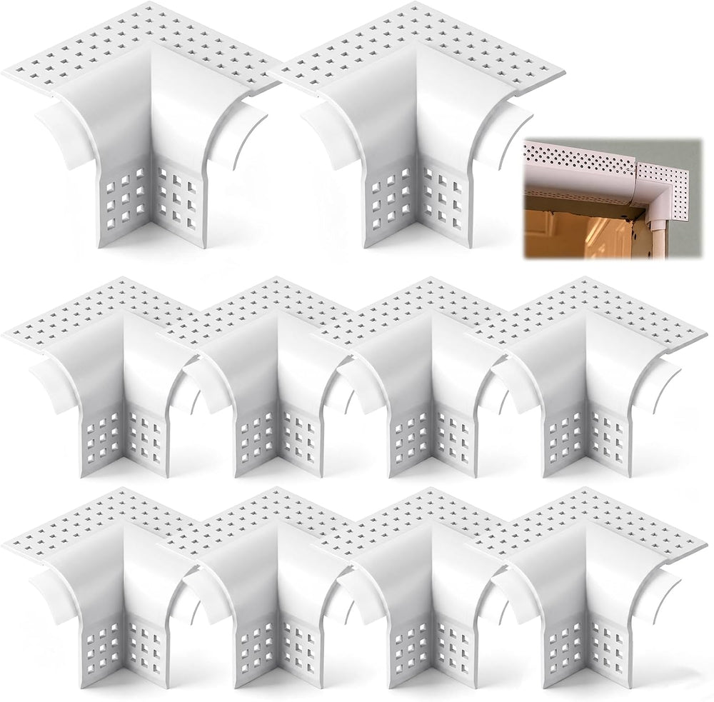 10 Pcs Vinyl 2-Way Corner Cap 3 x 3 Inch Drywall Bullnose Cap