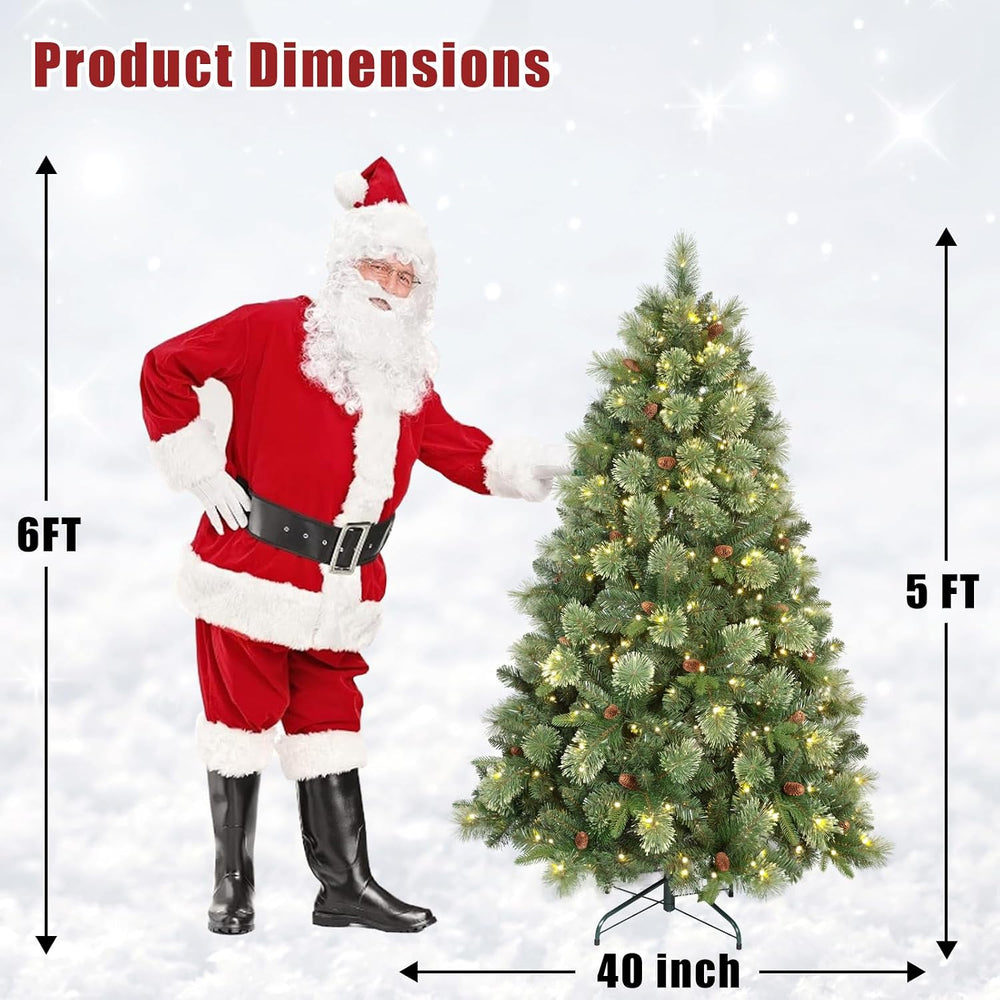 Kadunmina 5ft Pre-Lit Carolina Pine Christmas Tree, 290 Warm White Lights