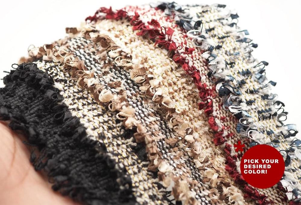 CRAFTMEMORE Luxury Tweed Lace Trim Ribbon Fabric Trimmings Embroidered Appliq...