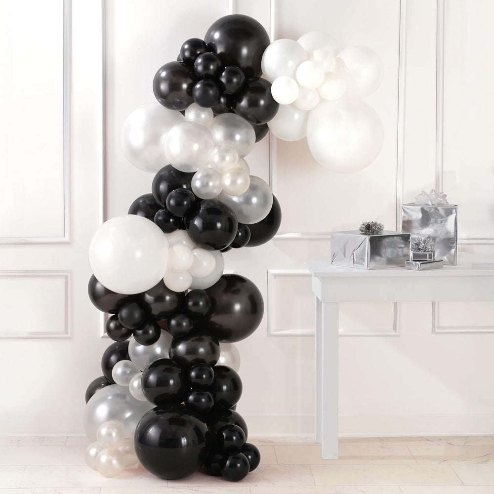 Party City 90 count Latex Balloons Garland Black and White