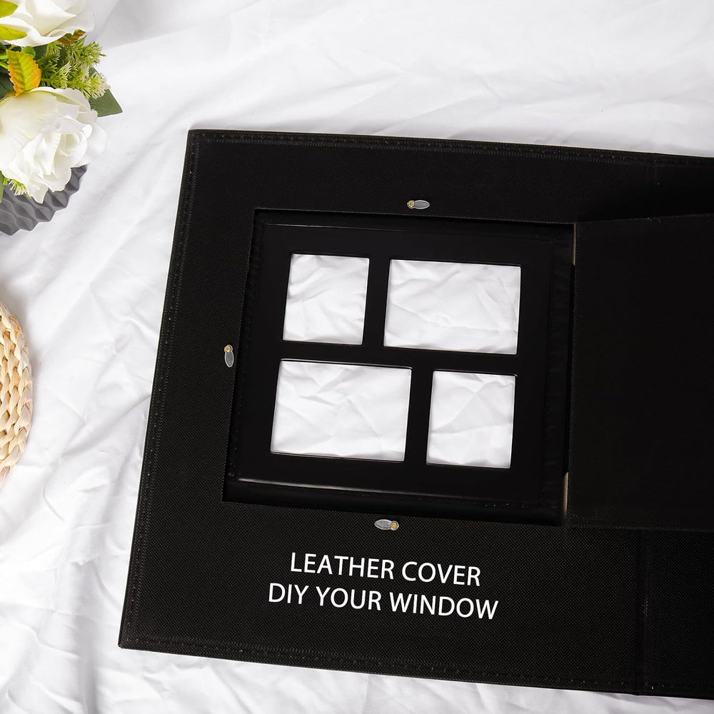 RECUTMS Photo Album 4x6 1000 Pockets Large Leather Family Photo Album Black