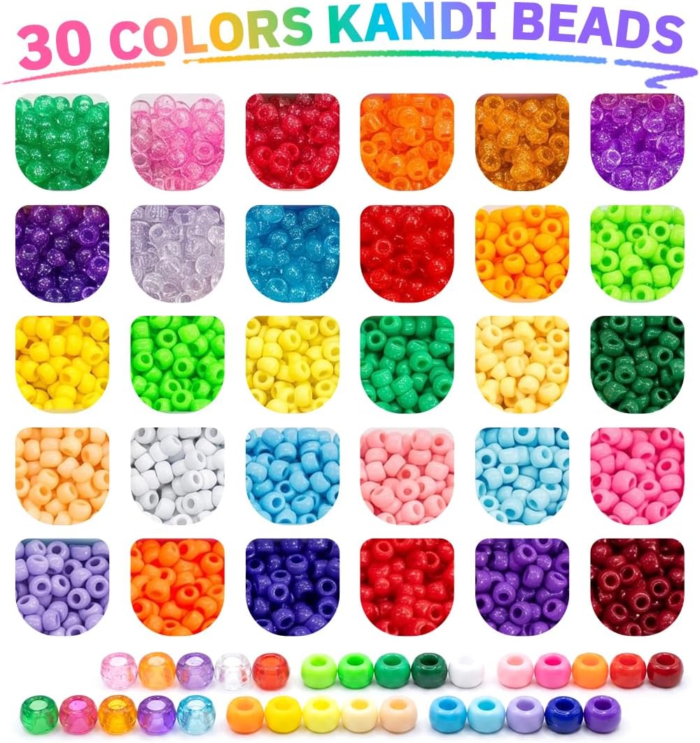 novelinks 11000Pcs Pony Beads Bulk 30 Colors for Kandi Bracelets Making