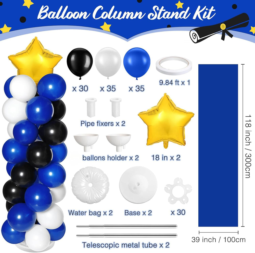 2 Sets of Balloon Column Stand Kit with 2 Star Balloons 100 Latex Balloons 2 ...