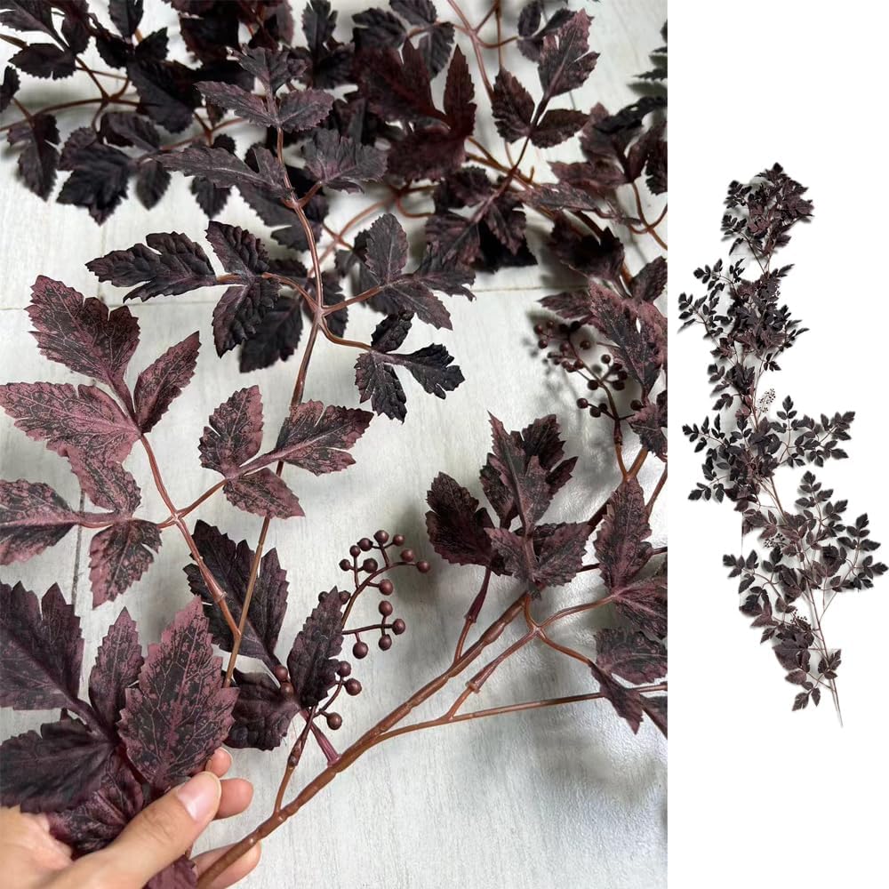 2PC Artificial Plum Cimicifuga Seeded Fall Garland Vine for Mantel 6Ft