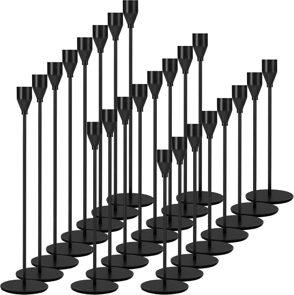 24Pcs Candle Holders, Black Candlestick Holder in Bulk Taper Candle Holders f...