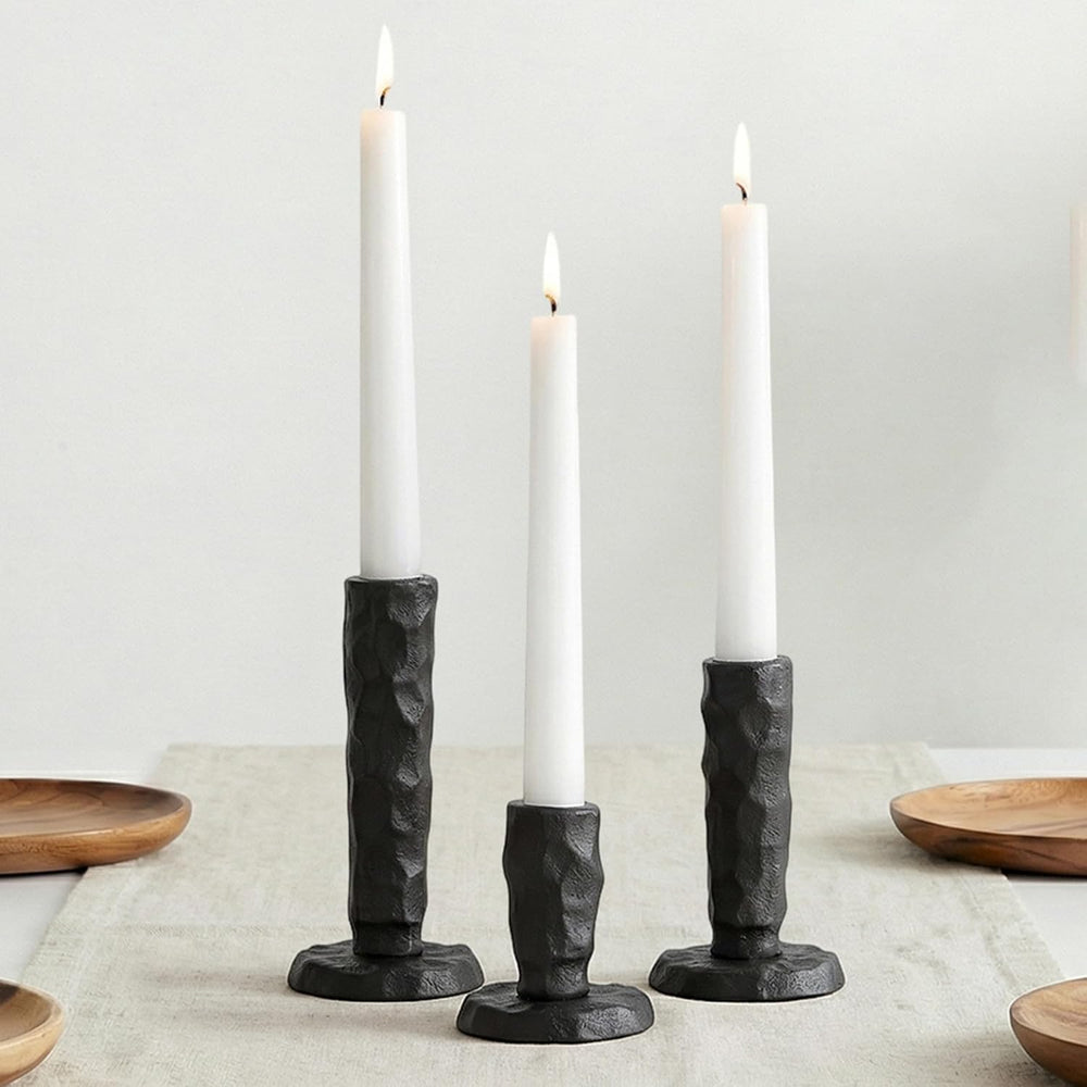Sziqiqi Black Iron Candlstick Holders: Cast Iron Taper Candle Holder