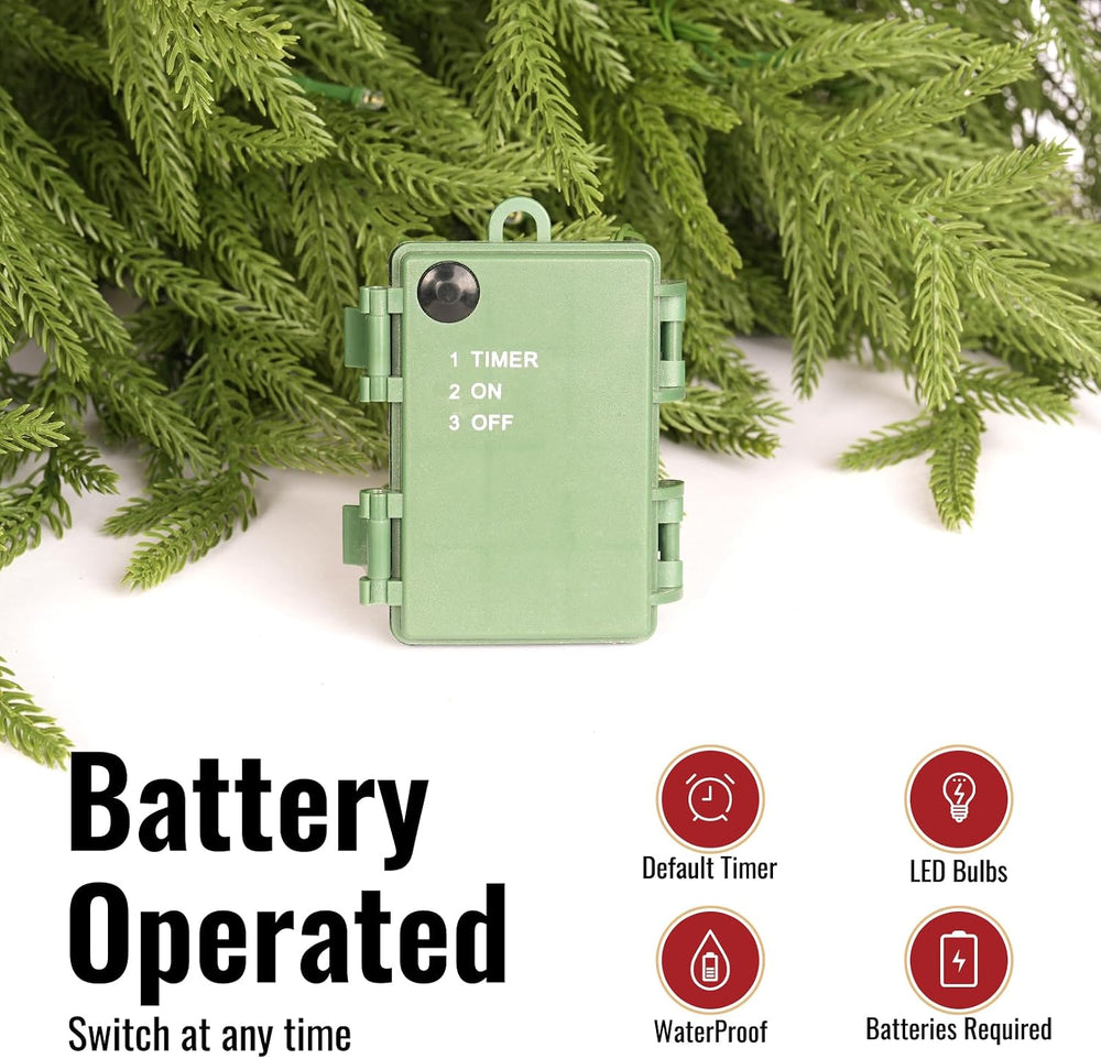 OasisCraft 4ft Pre-Lit Norfolk Pine Tree, Cordless, Real Touch