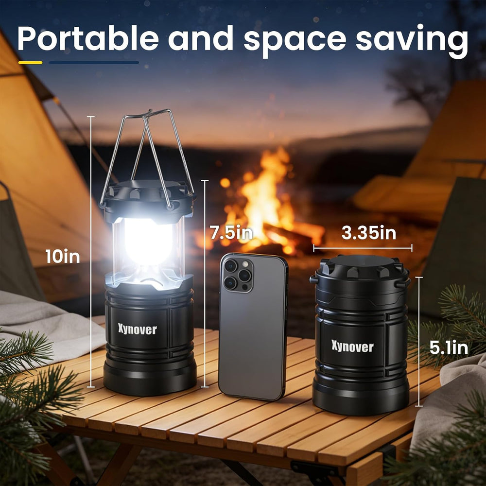 4-Pack Camping Lanterns,LED Lights Powered By Battery,Magnetic Base,Hanging H...
