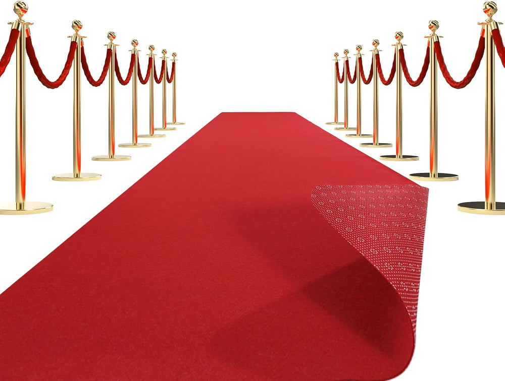 HOMBYS 350 GSM Red Carpet Runner for Party and Events, 2.6 x 20 ft Non-Slip A...