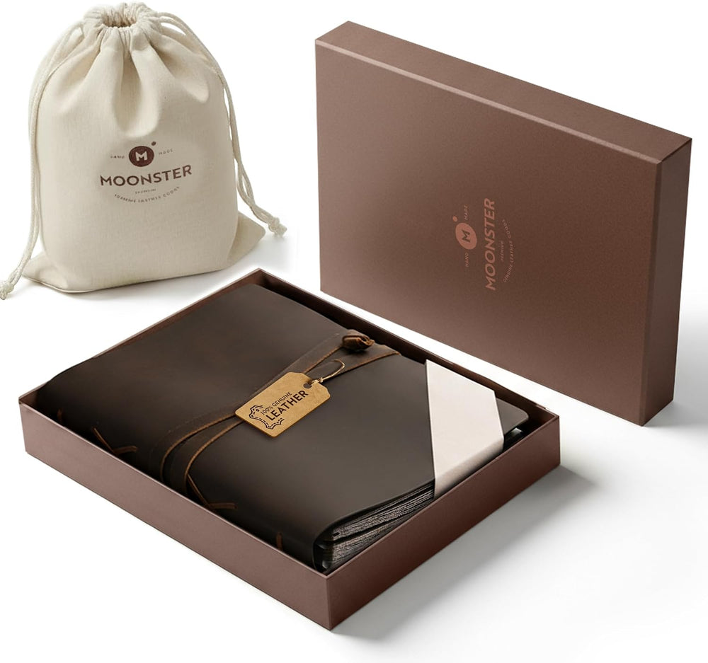 Moonster Leather Photo Album Scrapbook – Full-Grain Buffalo Leather