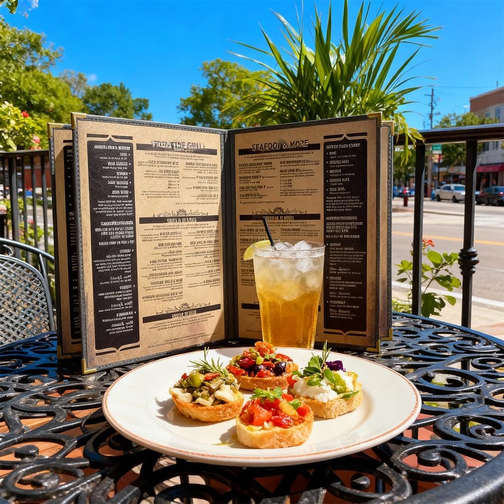 Goodsmart Pajco Style Restaurant Menu Covers – Pack of 10, Side-Loading Menu ...